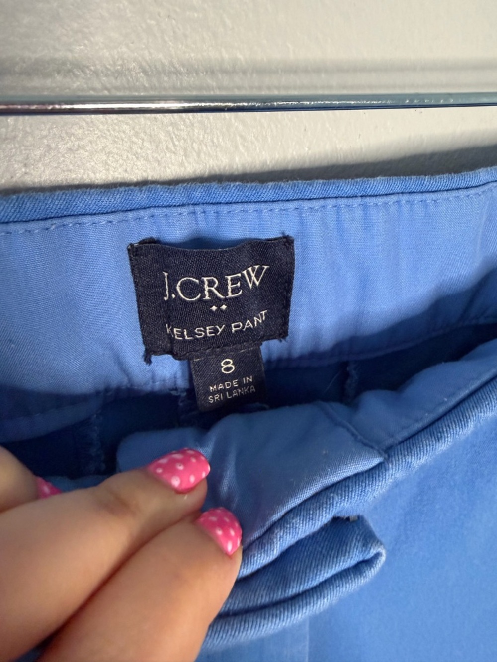 J. Crew Light Blue Cotton Blend Kelsey Cropped Flare Pant - Picture 3 of 5